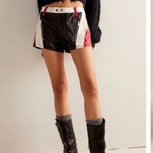 NWT Free People moto Faux Leather Shorts